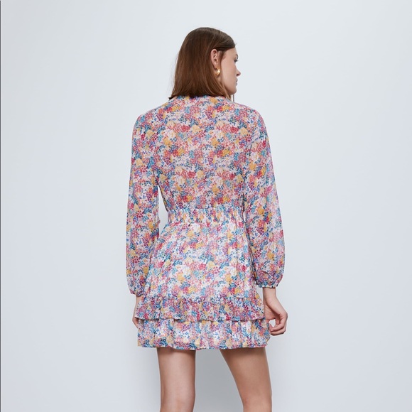 NWT Zara Ruffled Printed Dress - 8514/059 - M - Picture 3 of 11